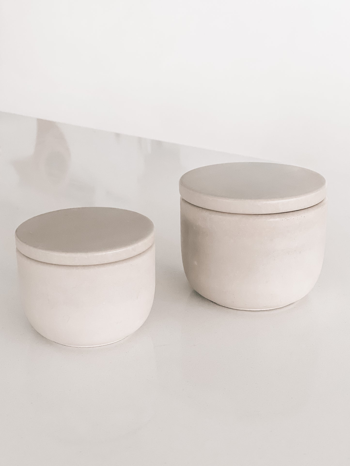 4oz Reusable Concrete Candle Vessel with Lid