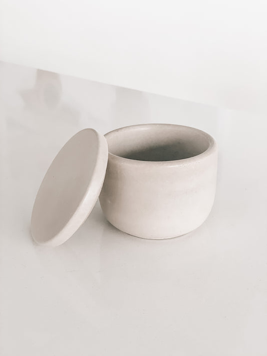 8oz Reusable Concrete Candle Vessel with Lid