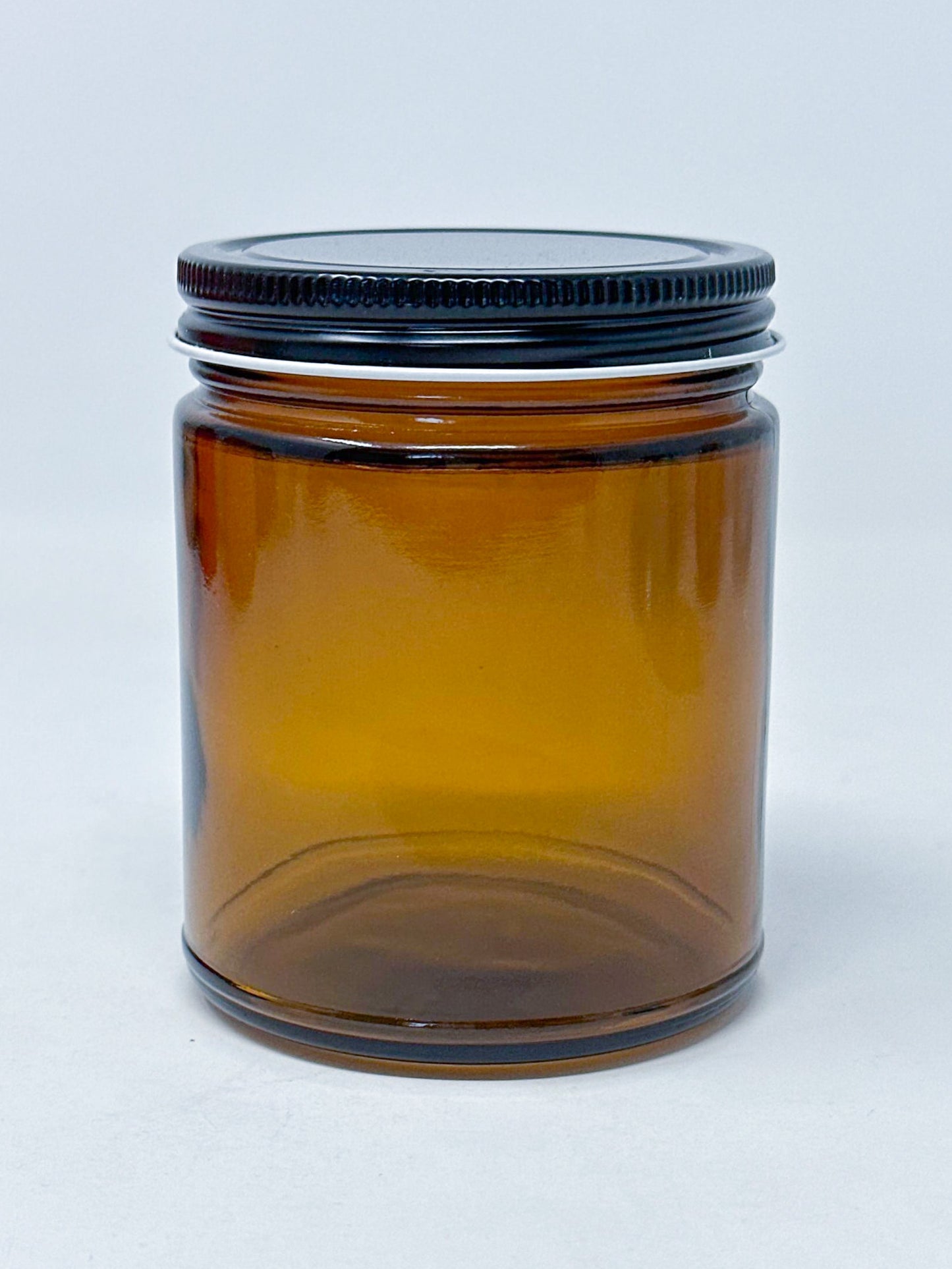 9oz Amber Straight Sided Jar (with or without lid)