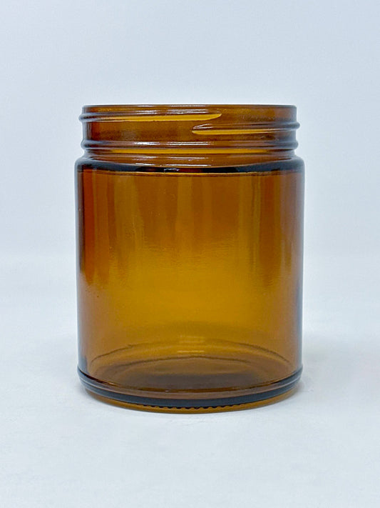 9oz Amber Straight Sided Jar (with or without lid)